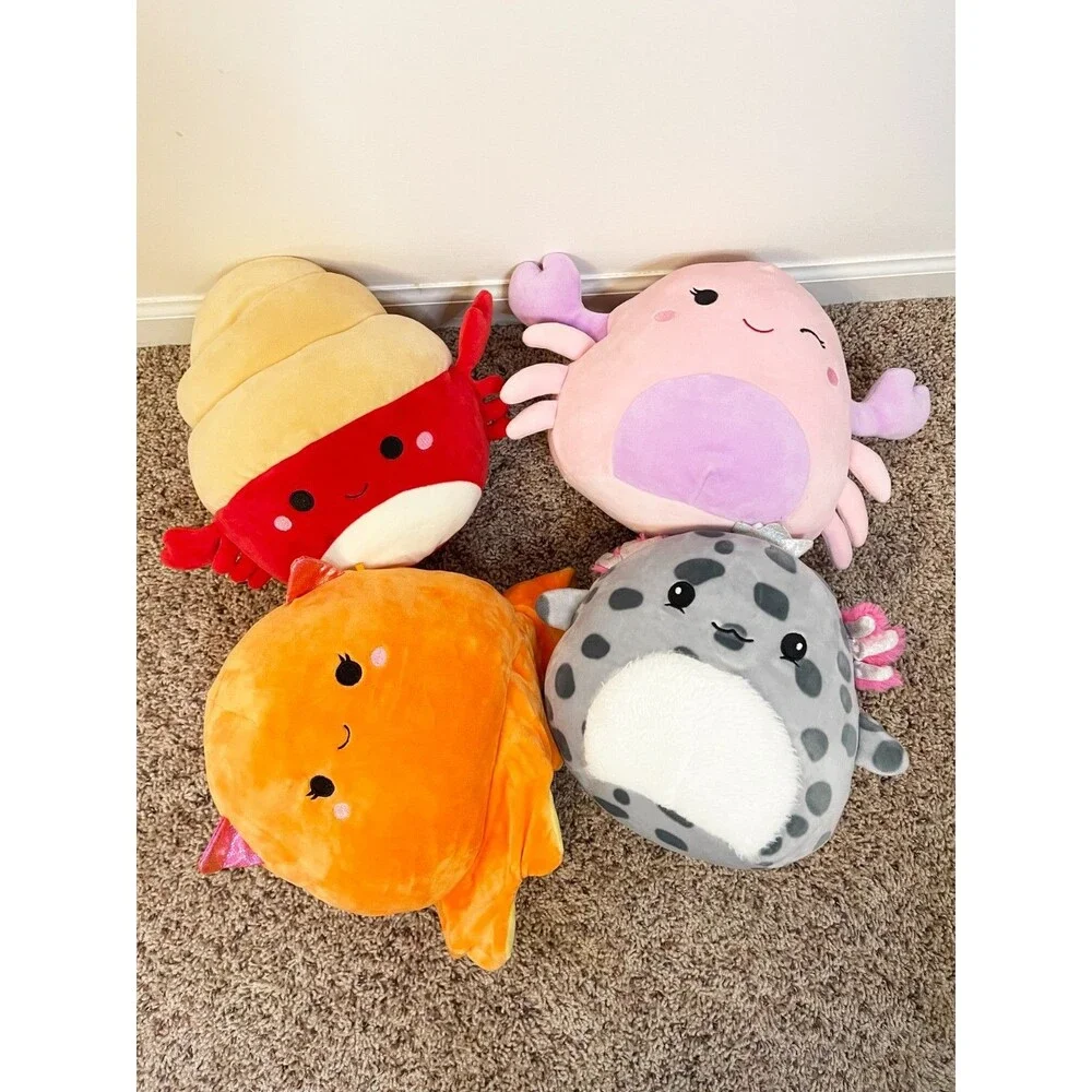 Squishmallows Sea Life Lot 4 Cosmina Indie Crab  Avana Axolotl Norbu Octopus 8